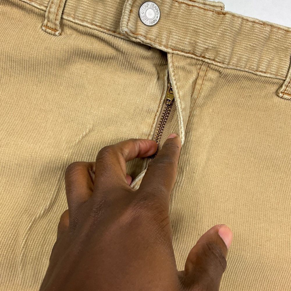 GAP Corduroy Mini Pencil Skirt Tan 90s Y2K Stretch Utility Casual Comfort Size 8 - Picture 2 of 9